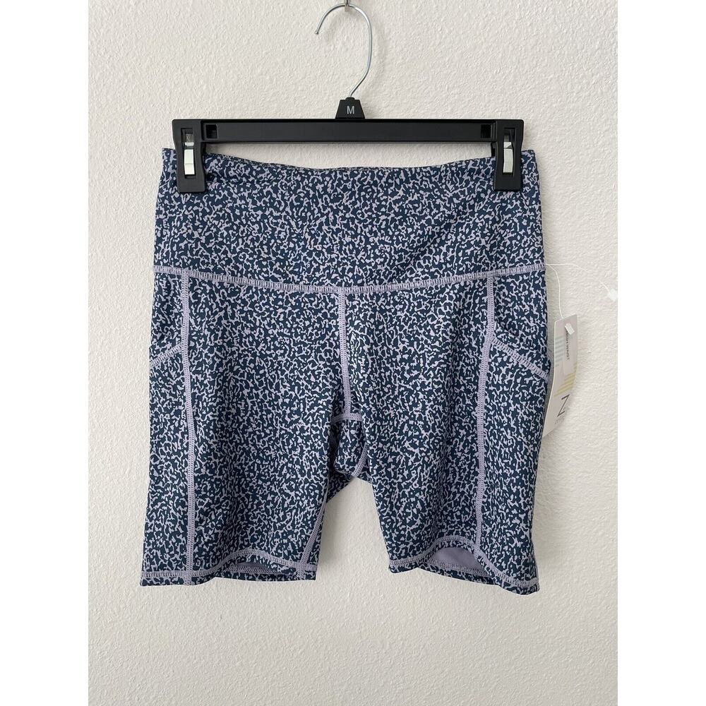 Z By Zella Bike Shorts Blue And Purple Speckle Size Small NWT